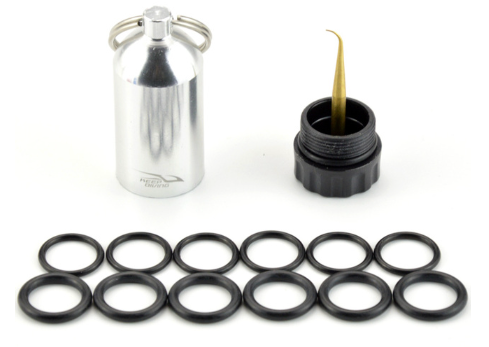 Llavero de mini tanque con o-rings